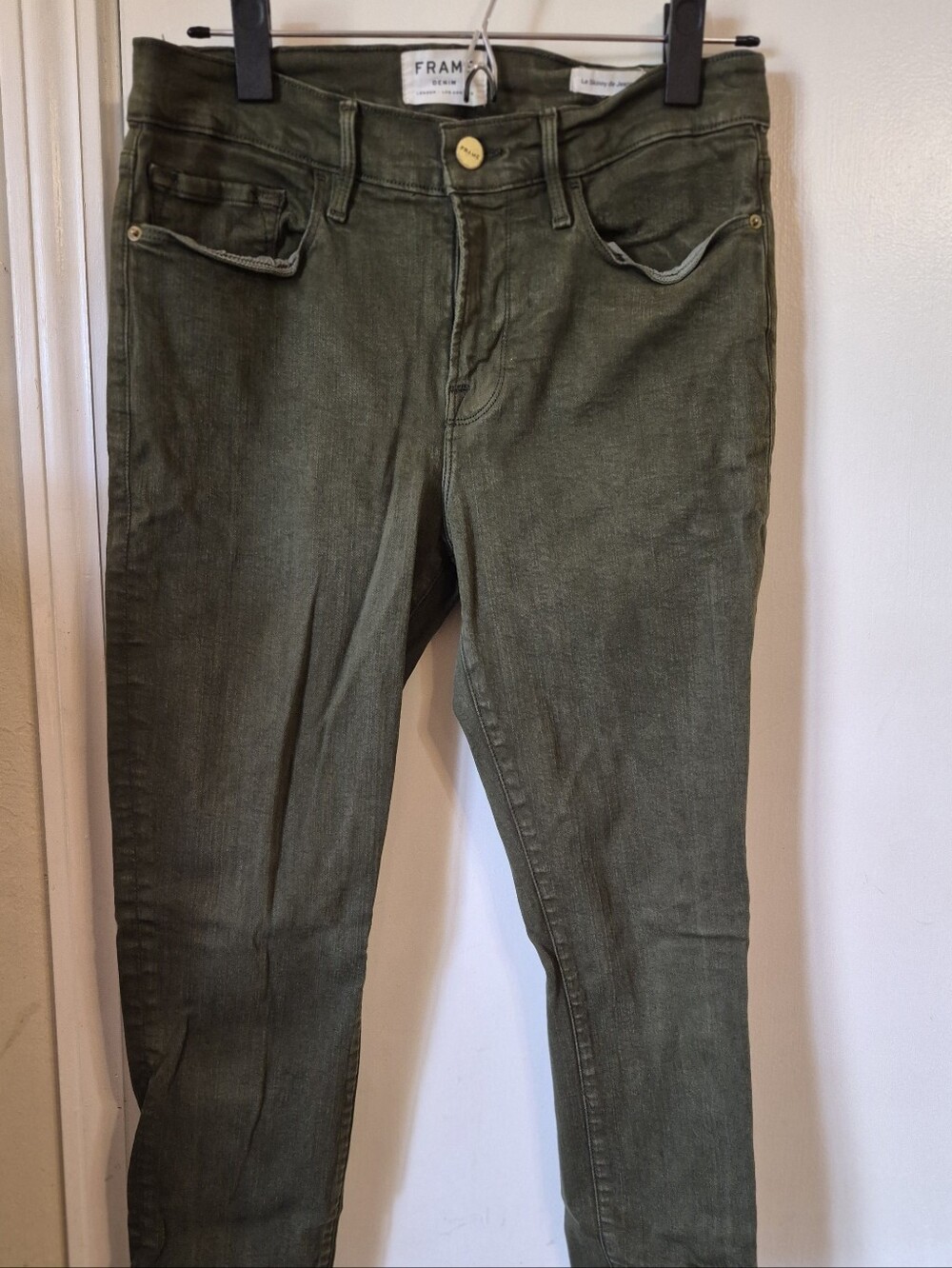Frame Olive Green Skinny Jeans